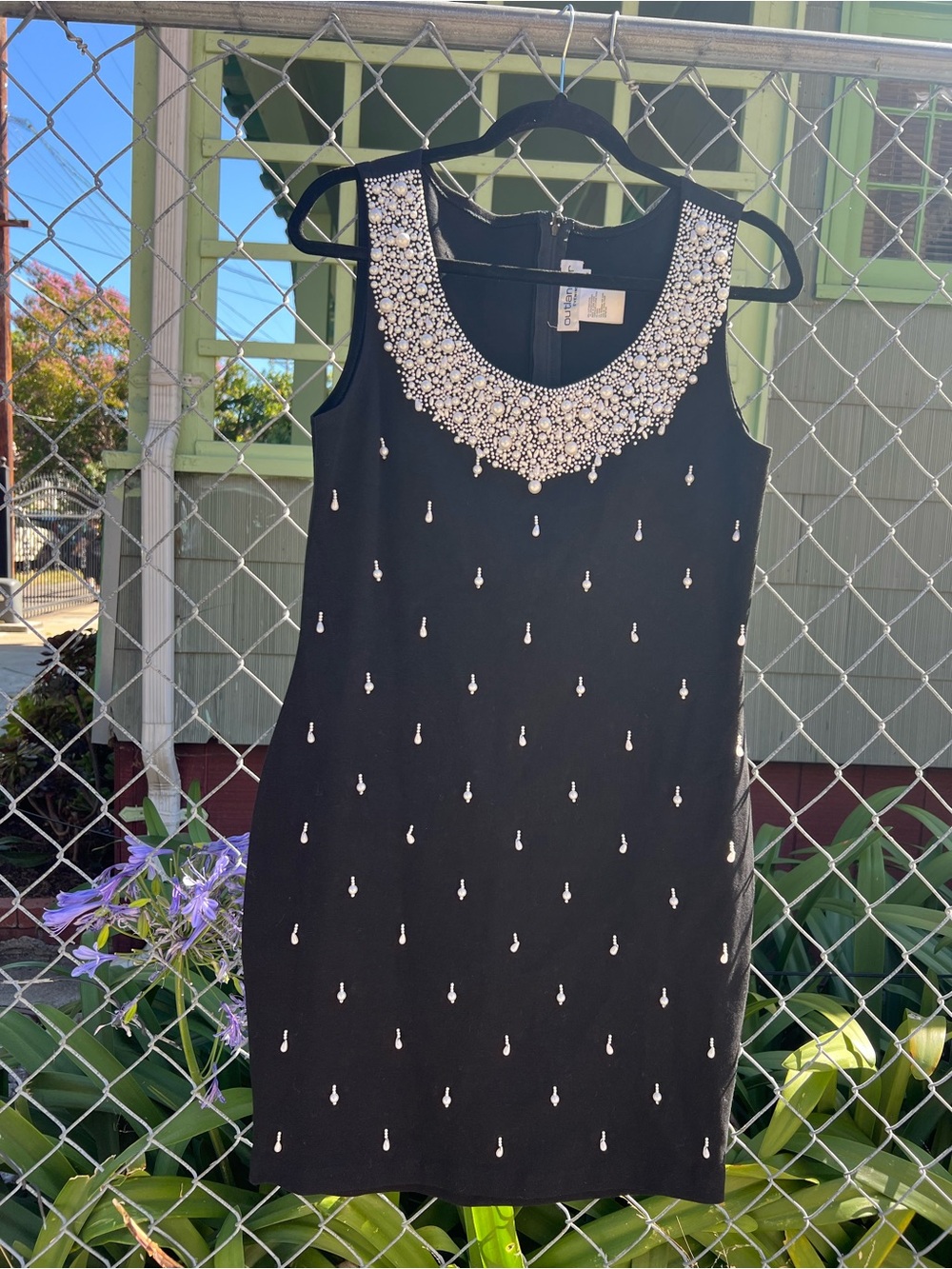 Matthew Williamson Black Sleeveless Embellished Shift Dress